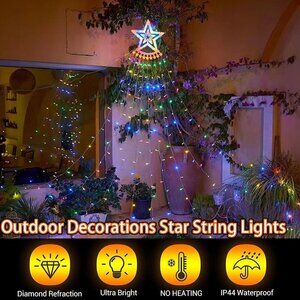 Snowflake Multi Color or Warm White Tree String Lights inside or outside new